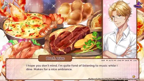 Кадр с взаимодействием персонажа и объекта в Love Spell  Written In The Stars - a magical romantic-comedy otome