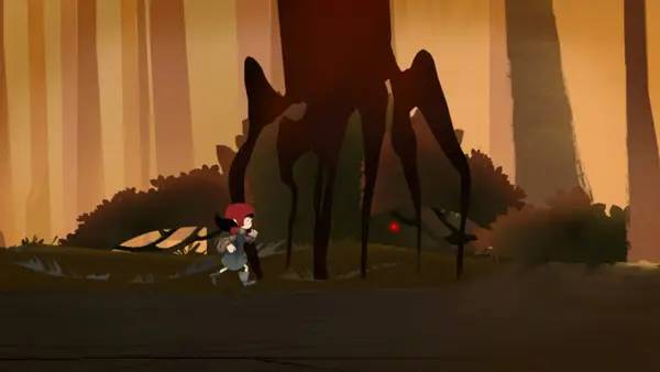 Кадр с взаимодействием персонажа и объекта в Lucidity