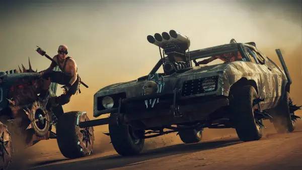 Кадр с взаимодействием персонажа и объекта в Mad Max