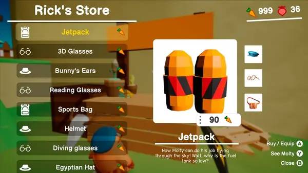 Кадр с взаимодействием персонажа и объекта в Mail Mole