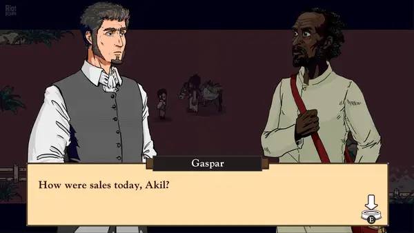 Кадр с взаимодействием персонажа и объекта в Mandinga  A Tale of Banzo