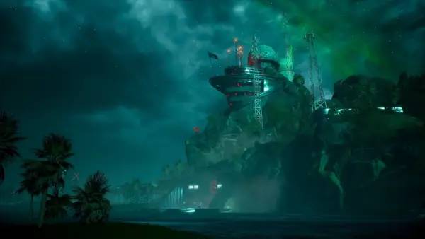 Кадр с взаимодействием персонажа и объекта в Maneater Truth Quest