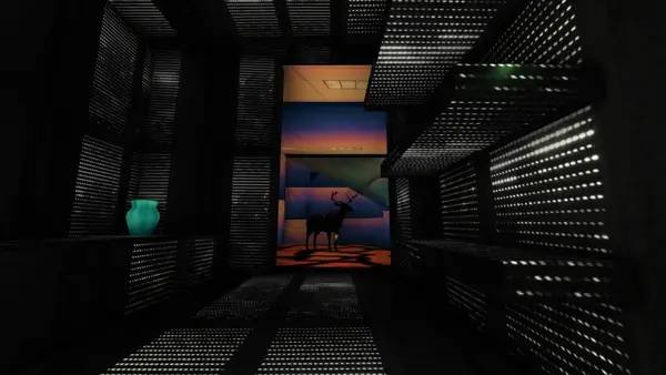 Кадр с взаимодействием персонажа и объекта в Mango