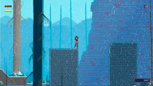 Кадр с взаимодействием персонажа и объекта в Maytroid. I swear it's a nice game too