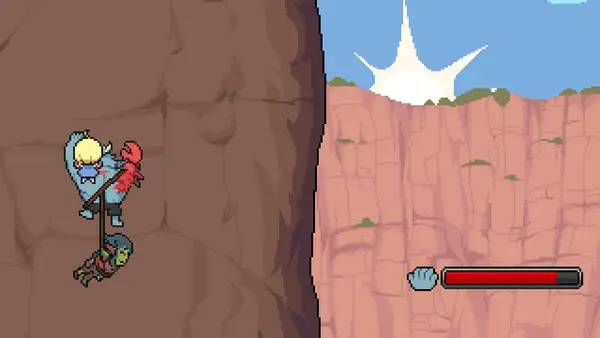 Кадр с взаимодействием персонажа и объекта в Meg's Monster