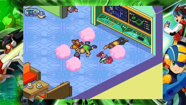 Кадр с взаимодействием персонажа и объекта в Mega Man Battle Network Legacy Collection Vol. 2