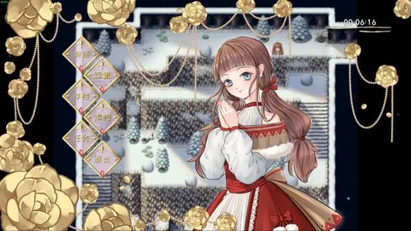 Кадр с взаимодействием персонажа и объекта в Melody before the Dawn