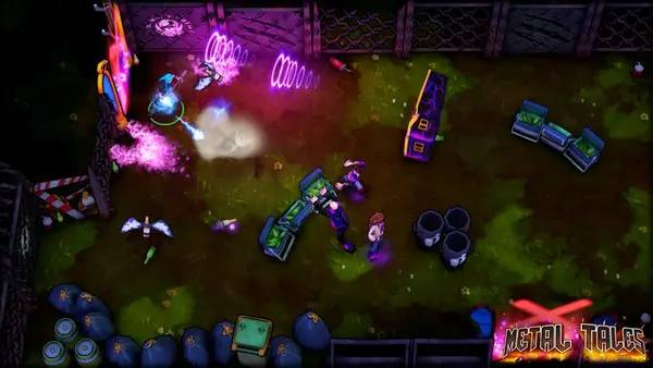 Кадр с взаимодействием персонажа и объекта в Metal Tales  Fury of the Guitar Gods