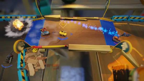 Кадр с взаимодействием персонажа и объекта в Micro Machines World Series