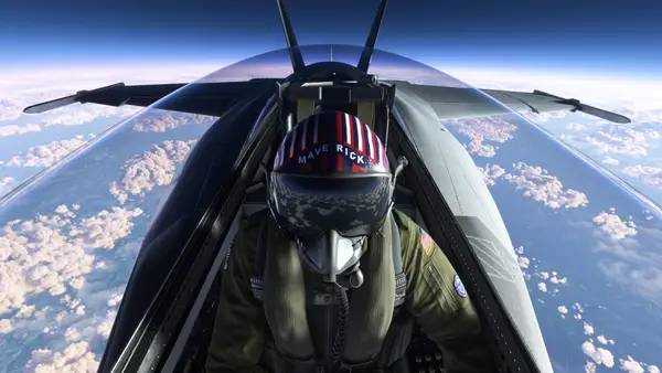 Кадр с взаимодействием персонажа и объекта в Microsoft Flight Simulator 2020