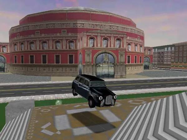 Кадр с взаимодействием персонажа и объекта в Midtown Madness 2