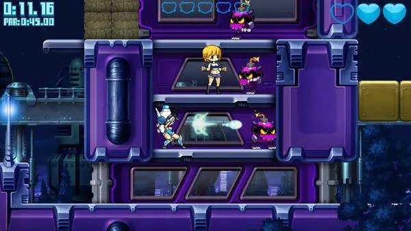 Кадр с взаимодействием персонажа и объекта в Mighty Switch Force! Collection