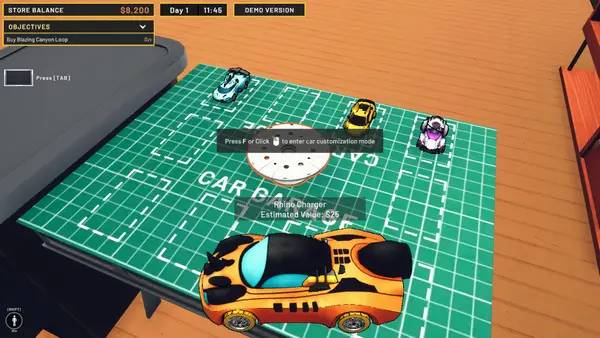 Кадр с взаимодействием персонажа и объекта в Mini Racer Car Shop Simulator