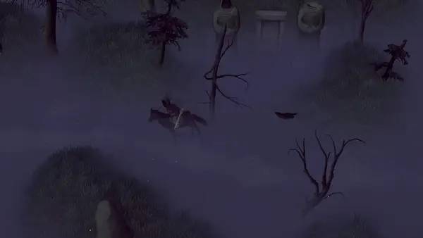 Кадр с взаимодействием персонажа и объекта в Mirthwood