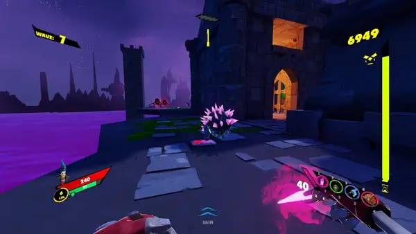 Кадр с взаимодействием персонажа и объекта в Mist Hunter