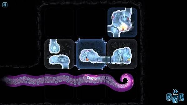 Кадр с взаимодействием персонажа и объекта в Molecats