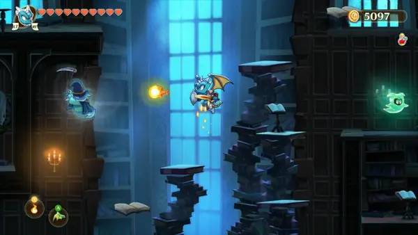 Кадр с взаимодействием персонажа и объекта в Monster Boy and the Cursed Kingdom