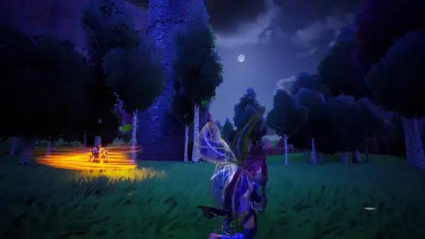 Кадр с взаимодействием персонажа и объекта в Monster Girl Saga  Fallen Heroes
