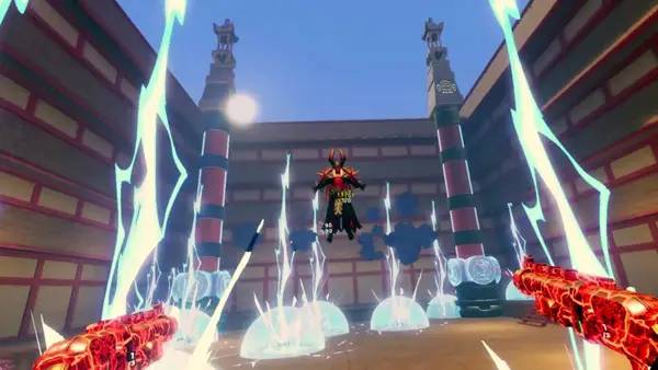 Кадр с взаимодействием персонажа и объекта в Monster Showdown