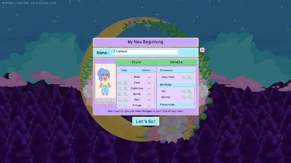 Кадр с взаимодействием персонажа и объекта в Moonlight In Garland