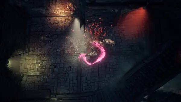 Кадр с взаимодействием персонажа и объекта в Moroi