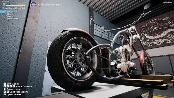 Кадр с взаимодействием персонажа и объекта в Motorcycle Mechanic Simulator 2021