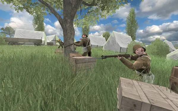 Кадр с взаимодействием персонажа и объекта в Mount & Blade  Warband - Between Empires