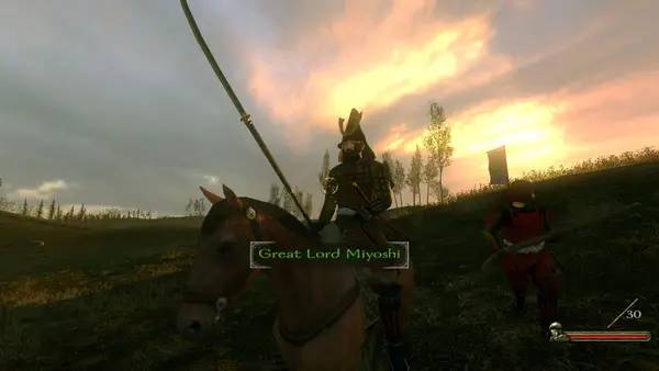 Кадр с взаимодействием персонажа и объекта в Mount & Blade  Warband - Gekokujo