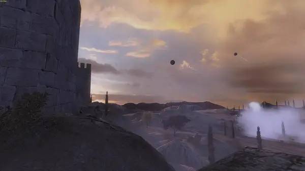 Кадр с взаимодействием персонажа и объекта в Mount & Blade  Warband - In the name of Jerusalem