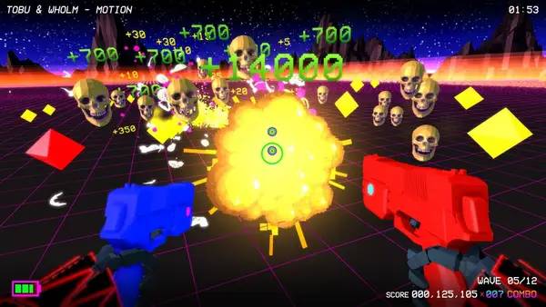 Кадр с взаимодействием персонажа и объекта в Music Killer