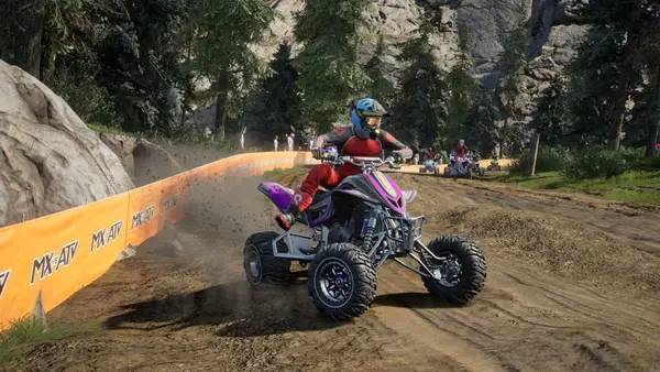 Кадр с взаимодействием персонажа и объекта в MX vs ATV Legends