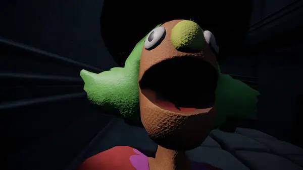 Кадр с взаимодействием персонажа и объекта в My Friendly Neighborhood