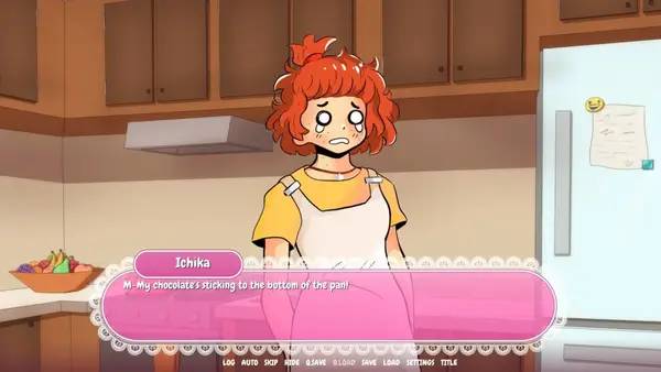 Кадр с взаимодействием персонажа и объекта в My Sweet Confession