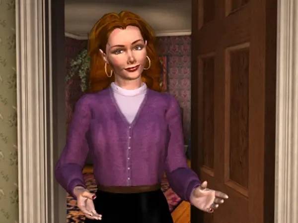 Кадр с взаимодействием персонажа и объекта в Nancy Drew  Message in a Haunted Mansion
