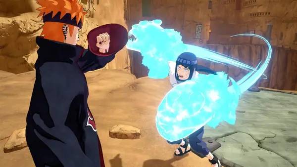 Кадр с взаимодействием персонажа и объекта в NARUTO TO BORUTO  SHINOBI STRIKER