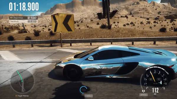 Кадр с взаимодействием персонажа и объекта в Need for Speed  Edge