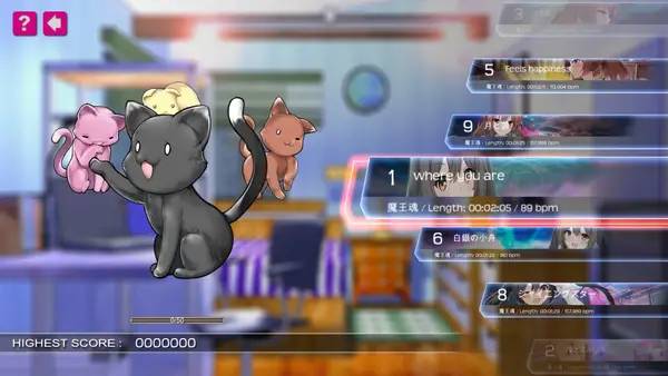 Кадр с взаимодействием персонажа и объекта в NEKO PAPALA