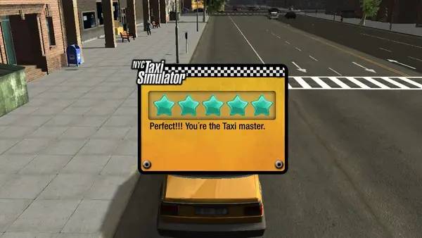 Кадр с взаимодействием персонажа и объекта в New York Taxi Simulator