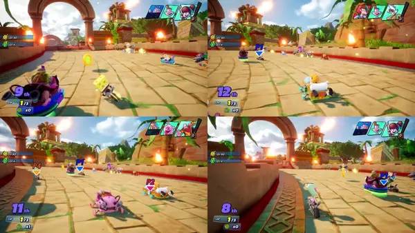 Кадр с взаимодействием персонажа и объекта в Nickelodeon Kart Racers 3  Slime Speedway