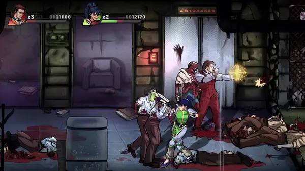 Кадр с взаимодействием персонажа и объекта в Night Slashers Remake