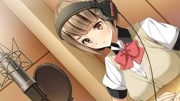 Кадр с взаимодействием персонажа и объекта в Ninki Seiyuu  How to Make a Pop Voice Actress