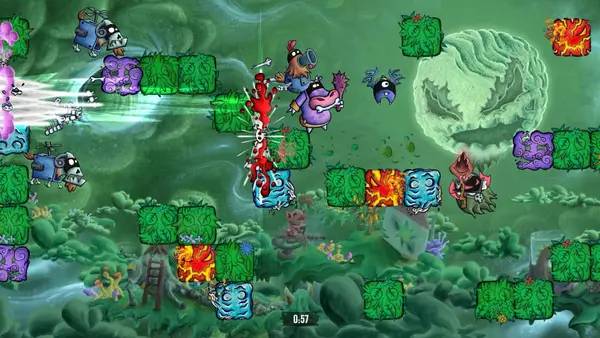 Кадр с взаимодействием персонажа и объекта в Ninza