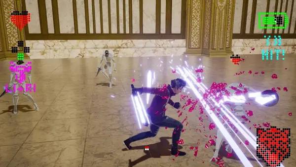 Кадр с взаимодействием персонажа и объекта в No More Heroes 3
