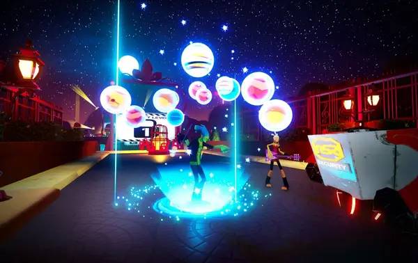 Кадр с взаимодействием персонажа и объекта в No Straight Roads  Encore Edition