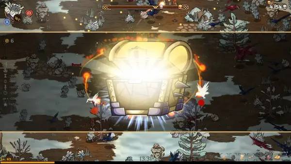 Кадр с взаимодействием персонажа и объекта в Nordic Ashes  Survivors of Ragnarok