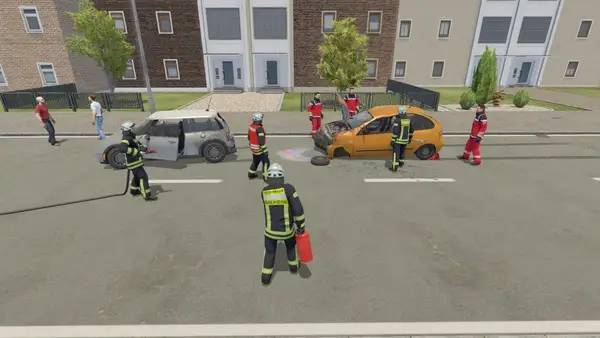Кадр с взаимодействием персонажа и объекта в Notruf 112   Emergency Call 112