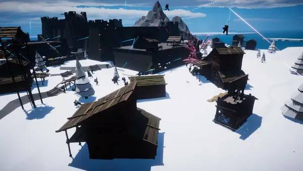 Кадр с взаимодействием персонажа и объекта в OCEAN OF BATTLES