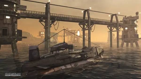 Кадр с взаимодействием персонажа и объекта в Oil Rush