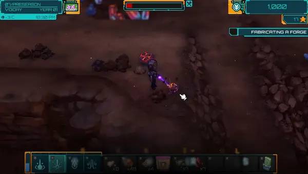 Кадр с взаимодействием персонажа и объекта в One Lonely Outpost