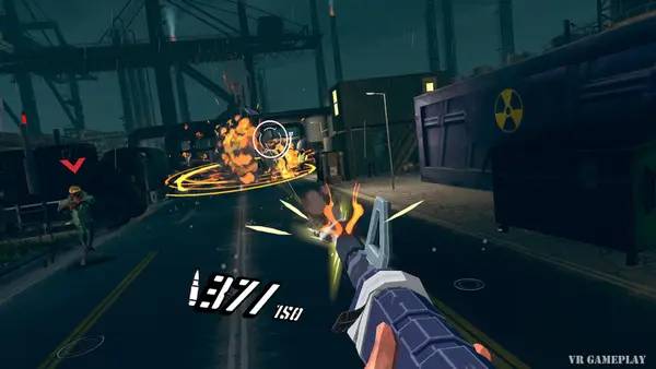 Кадр с взаимодействием персонажа и объекта в Operation Wolf Returns  First Mission VR